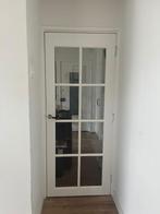 Binnendeur wit glas 2x, Ophalen, 80 tot 100 cm, Binnendeur, Zo goed als nieuw