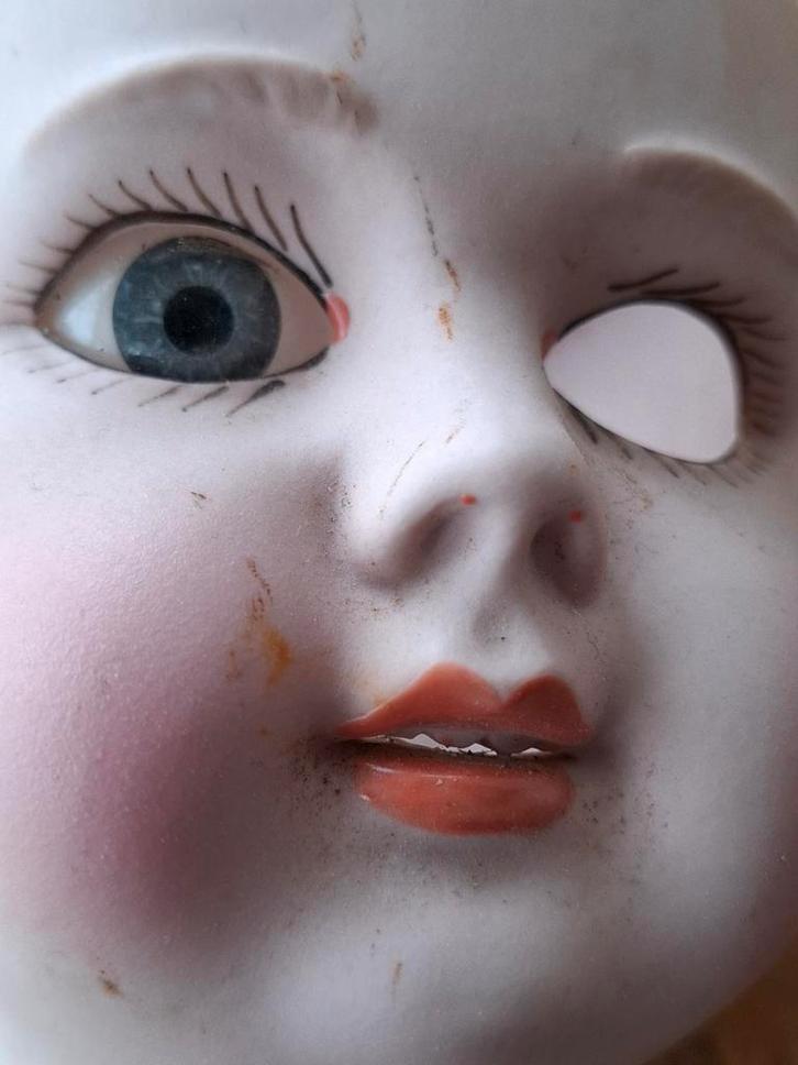 Antiek poppenhoofd, Antiek en Kunst, Antiek | Porselein, Ophalen of Verzenden