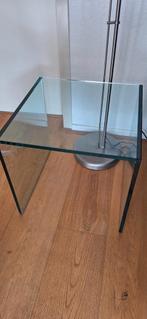 Glazen bijzettafel, Glas, Rond, Ophalen of Verzenden, 45 tot 60 cm