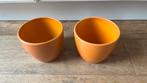 2 oranje bloempotten in perfecte staat, Tuin en Terras, Rond, Ophalen of Verzenden, Zo goed als nieuw, Aardewerk