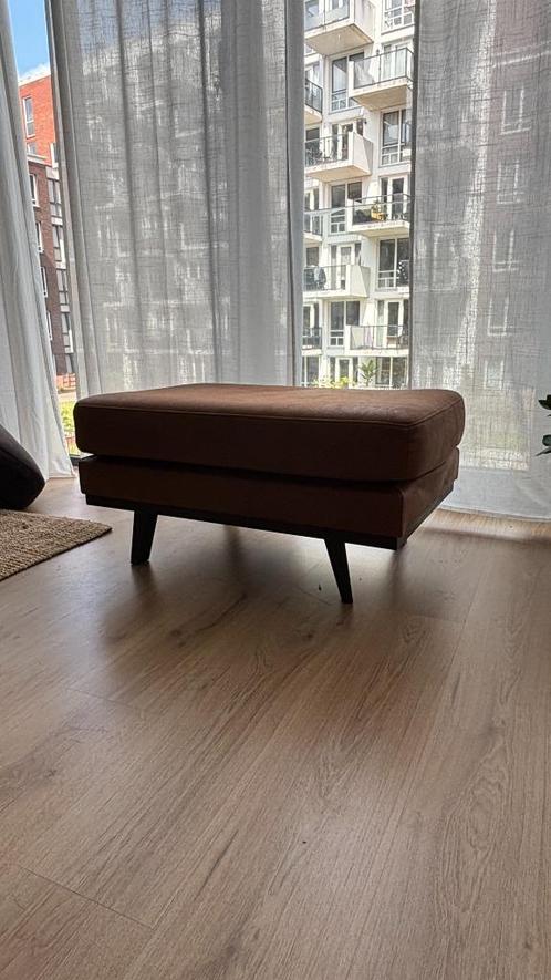 Hocker, Huis en Inrichting, Banken | Voetenbanken en Poefen, Gebruikt, 50 tot 75 cm, 75 tot 100 cm, Rechthoekig, Hout, Stof, Ophalen