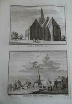 381-382 / Wijdenes en Schellinkhout   Kopergravure 1752, Antiek en Kunst, Ophalen of Verzenden