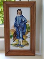 Tegel met afbeelding Blue Boy  Gainsborough in houten lijst, Ophalen of Verzenden