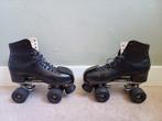 Vintage zwarte rolschaatsen met Sure-Grip frame, maat 39, Gebruikt, Overige typen, Dames, Ophalen