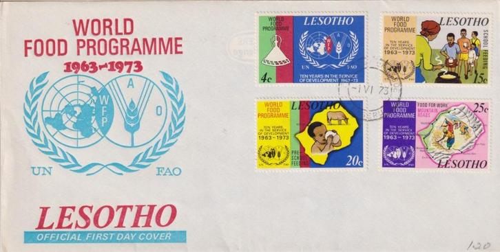 Lesotho 1973 10 Jaar Wereld Voedsel programma, Postzegels en Munten, Postzegels | Eerstedagenveloppen, Onbeschreven, Rest van de wereld