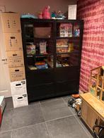 Industriële Vitrinekast Marcia - Zwart Metaal, Ophalen, 100 tot 150 cm, Zo goed als nieuw, Metaal