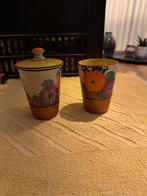 Clarice Cliff Bizarre Bekers met Deksel ca. 1930 –Gesigneerd, Ophalen of Verzenden
