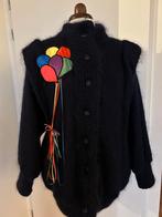 Jaren 80 mohair jasje/vintage vest, Blauw, Maat 42/44 (L), Ophalen of Verzenden, Zo goed als nieuw