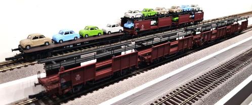 M+D 2x Off59 en set 080 Off52 met SSkm49 (met Goggomobil), Hobby en Vrije tijd, Modeltreinen | H0, Zo goed als nieuw, Wagon, Gelijkstroom