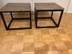 Twee tafeltjes met modern onderstel, Huis en Inrichting, Tafels | Salontafels, 50 tot 100 cm, Rond, Ophalen of Verzenden, Zo goed als nieuw