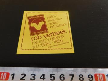 sticker Gennep  ROB VERBEEK radio televisie video hi-fi  beschikbaar voor biedingen