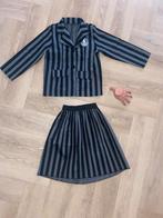 Wednesday Addams verkleedset 8-10 jaar + Thing, Ophalen of Verzenden, Zo goed als nieuw, 122 t/m 128, Meisje