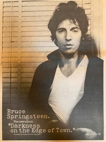 Paginagrote A3 advertentie BRUCE SPRINGSTEEN Darkness releas beschikbaar voor biedingen