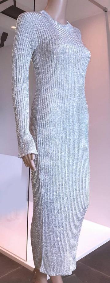 Lange jurk zilver ribgebreid H&M XS beschikbaar voor biedingen