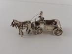 Zilveren miniatuur Koets met 2 paarden                   Z82
