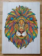 Puzzel hout leeuw inclusief houten standaard, Hobby en Vrije tijd, Denksport en Puzzels, Ophalen, Minder dan 500 stukjes, Zo goed als nieuw