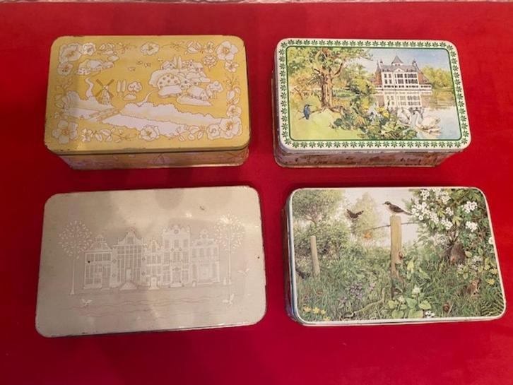 4 verschillende vintage Verkade blikken, Verzamelen, Blikken, Gebruikt, Koek(jes), Verkade, Ophalen of Verzenden