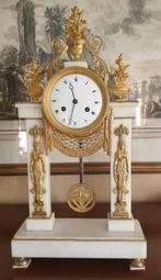Louis XVI Kolompendule Wit Marmer, Antiek en Kunst, Ophalen of Verzenden