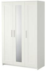 Ikea Bremnes hoge kledingkast met spiegel kleur wit, Ophalen, 100 tot 150 cm, Ikea Bremnes, Zo goed als nieuw