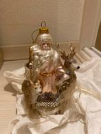 Glazen kerstman met hert en hond, Diversen, Kerst, Ophalen of Verzenden, Nieuw