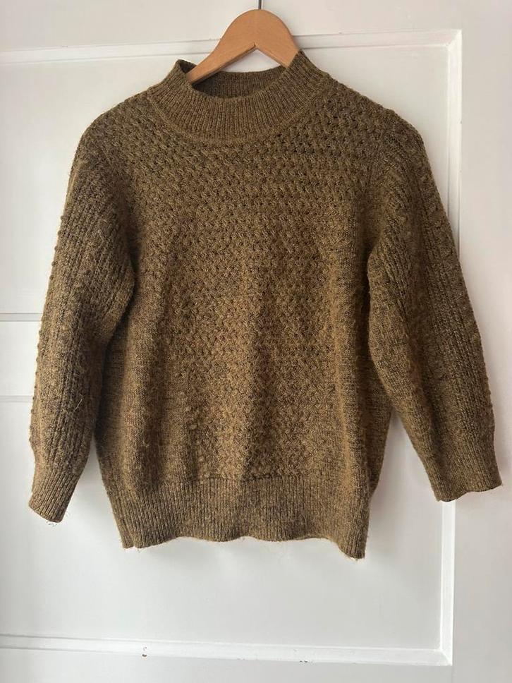 Prachtige bruin goud gebreid mohair trui pofmouwen Sissy Boy, Kleding | Dames, Truien en Vesten, Zo goed als nieuw, Maat 36 (S)