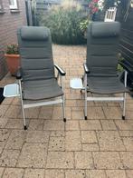 2 Grijs/zwart standenstoeken. Human Nature. Met zijtafel, Caravans en Kamperen, Ophalen, Zo goed als nieuw, Campingstoel