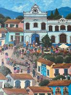 Schilderij naïeve style Josefina Flandoli, Antiek en Kunst, Kunst | Schilderijen | Klassiek, Ophalen of Verzenden