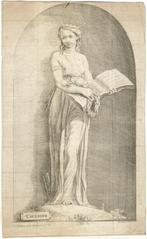 G. Huquier naar Edmé Bouchardon ets "Calliope", met verso..., Ophalen