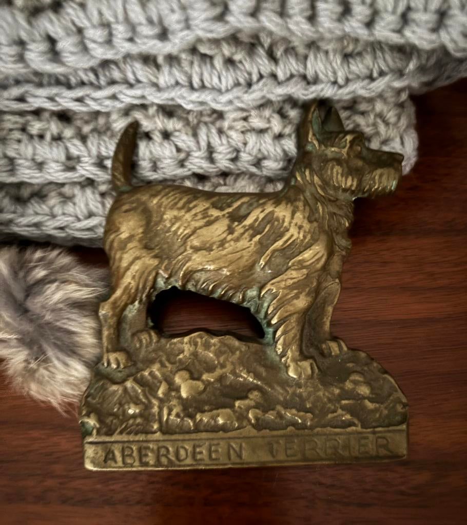 Schotse terrier messing plaat, Ophalen of Verzenden