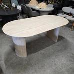 Ovale Eettafel Ciarra Keramiek Travertin-look Lifestylefurn, Antiek en Kunst, Ophalen