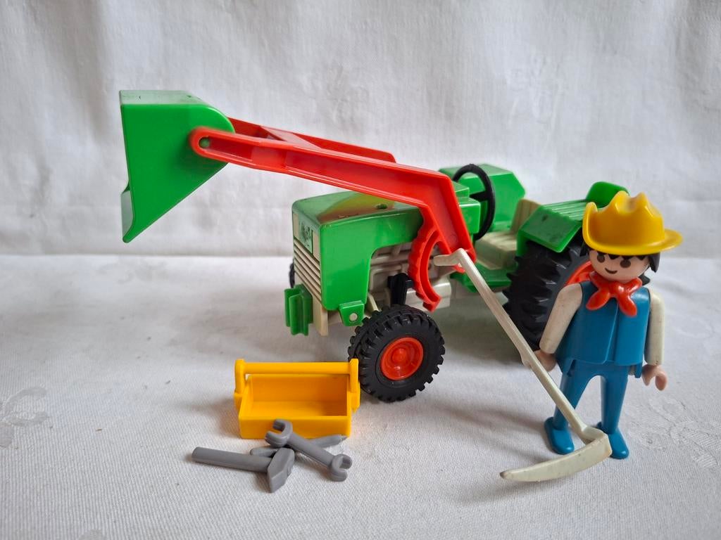 Vintage playmobil tractor met boer ( uit set 3500), Ophalen of Verzenden, Gebruikt, Los playmobil