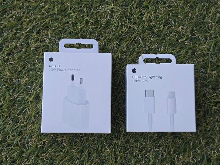 Apple 20W Snel Lader Oplader + 2M USB C -> Lightning kabel, Telecommunicatie, Mobiele telefoons | Telefoon-opladers, Nieuw, Apple iPhone