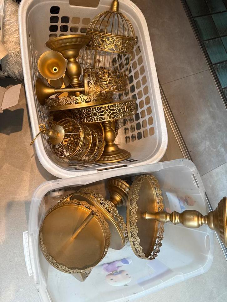 Candy Tafel Set - Gouden Decoratie, Huis en Inrichting, Woonaccessoires | Kandelaars en Kaarsen, Zo goed als nieuw, Kandelaar