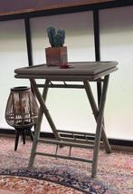Mooi vintage bamboe klaptafeltje, Minder dan 55 cm, Gebruikt, Rond, Hout