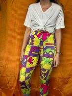 Vintage legging -print -crazy pattern-90’s-geel/roze 36/S, Kleding | Dames, Leggings, Maillots en Panty's, Maat 36/38 (S), Vintage