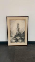 Domtoren Utrecht- mooie ets uit 1946- Kees Verhoeven!, Antiek en Kunst, Ophalen of Verzenden