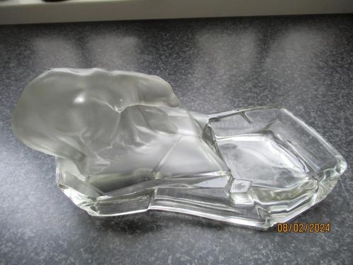 ART DECO GLAZEN ASBAK - IJSBEREN- KARL ZENTNER-TSJECHIE 1935, Antiek en Kunst, Antiek | Glas en Kristal, Ophalen of Verzenden