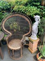 Vintage Pauwenstoel van Rotan Jaren 70, Ophalen of Verzenden