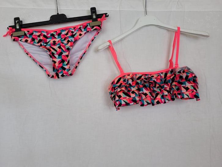 Vrolijke roze bikini mt 158/164 merk Hema, Kinderen en Baby's, Kinderkleding | Maat 158, Zo goed als nieuw, Jongen, Sport- of Zwemkleding
