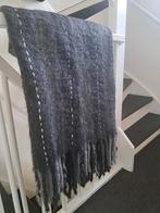 Wollen plaid antraciet/grijs, Huis en Inrichting, Woonaccessoires | Plaids en Woondekens, Ophalen, Zo goed als nieuw