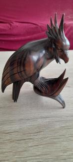 Unieke Handgemaakte Houten Papegaai op Tak, Antiek en Kunst, Kunst | Beelden en Houtsnijwerken, Verzenden