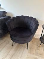 Zwarte Velvet schelp Fauteuil, Minder dan 75 cm, Ophalen of Verzenden, Zo goed als nieuw, 75 tot 100 cm