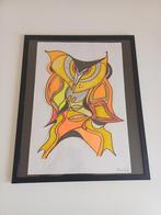 Abstracte tekening in lijst, Ophalen