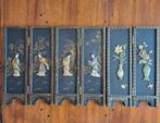 Asian 6-panel mini screen room divider - Geisha and flowers, Antiek en Kunst, Ophalen of Verzenden