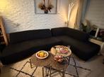 Stijlvolle zwarte hoekbank, 250 tot 300 cm, Gebruikt, Hoekbank, 75 tot 100 cm