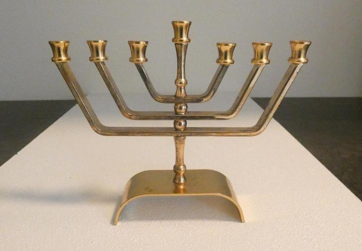 Goudkleurige Menora [1917], Antiek en Kunst, Antiek | Koper en Brons, Ophalen