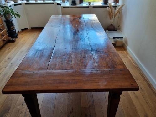 Oude eiken koloniale tafel met 6 stoelen, Antiek en Kunst, Antiek | Meubels | Tafels, Ophalen