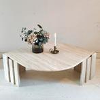 Vintage travertin salontafel druppelvorm, Huis en Inrichting, Tafels | Salontafels, Ophalen, Overige materialen, 100 tot 150 cm