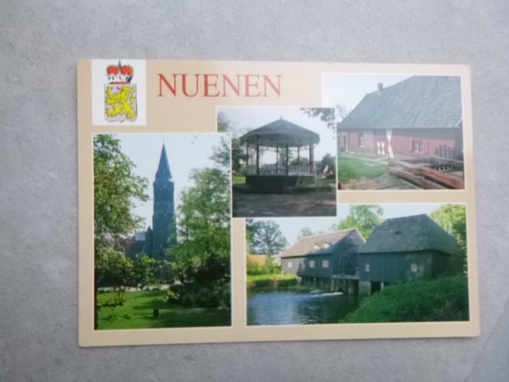 Nuenen, watermolen/Opwetten/kerk, Verzenden, 1980 tot heden, Ongelopen, Noord-Brabant