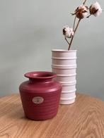 Handgemaakte vaas keramiek vaasje  roze 't old ambacht potje, Minder dan 50 cm, Glas, Ophalen of Verzenden, Zo goed als nieuw